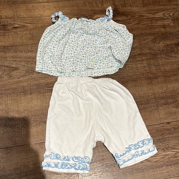 EUC Kissy Kissy Blue Floral Top and Short Set - Picture 3 of 5